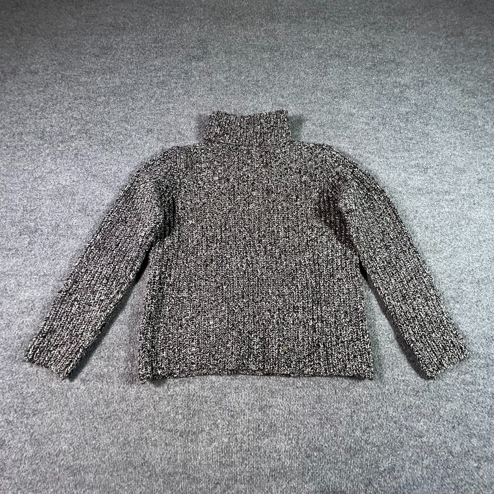 Banana Republic Womens L Black Merino Wool Cable Knit Turtleneck Sweater Holiday